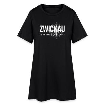 Koordinaten Zwickau - Frauen T-Shirt-Kleid - Schwarz - Vorne