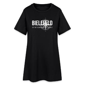 Koordinaten Bielefeld - Frauen T-Shirt-Kleid - Schwarz - Vorne