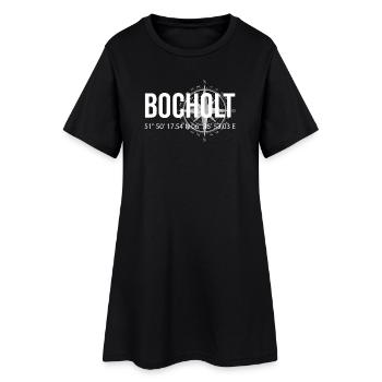 Koordinaten Bocholt - Frauen T-Shirt-Kleid - Schwarz - Vorne