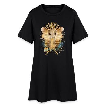 Souris avec masque de pharaon égyptien - Robe T-shirt Femme - noir - Devant