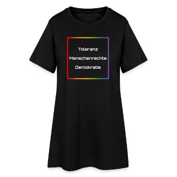 Regenbogen Toleranz Menschenrechte Demokratie - Frauen T-Shirt-Kleid - Schwarz - Vorne