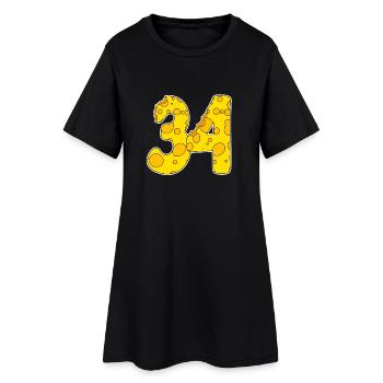 34 ans Lustig Käse - Robe T-shirt Femme - noir - Devant