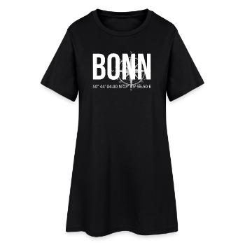 Koordinaten Bonn - Frauen T-Shirt-Kleid - Schwarz - Vorne
