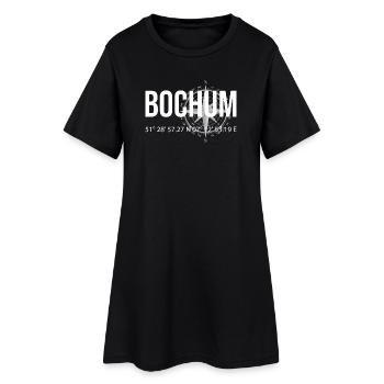 Koordinaten Bochum - Frauen T-Shirt-Kleid - Schwarz - Vorne