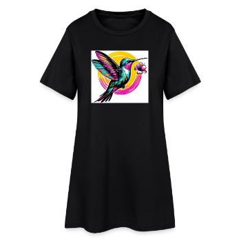 Colibri - Robe T-shirt Femme - noir - Devant