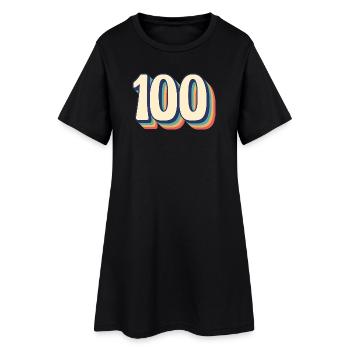 Vintage Rétro Numéro 100 cent T-Shirt - Robe T-shirt Femme - noir - Devant