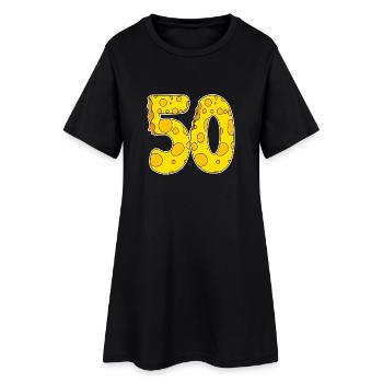 50 ans Motif Funny Cheese - Robe T-shirt Femme - noir - Devant