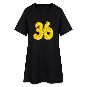 36 ans Lustig Käse - Robe T-shirt Femme - noir - Devant