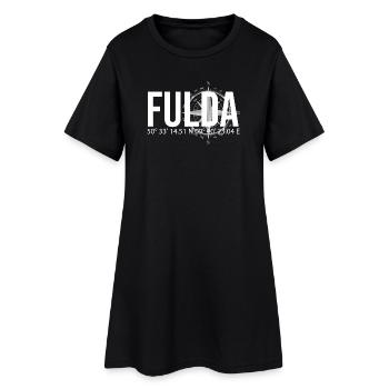 Koordinaten Fulda - Frauen T-Shirt-Kleid - Schwarz - Vorne