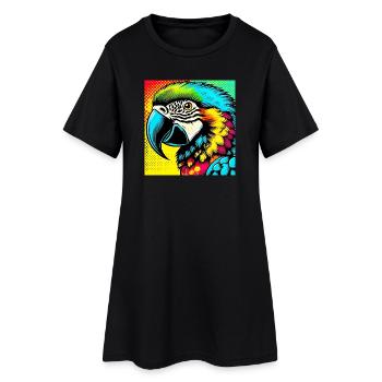Parrot Pop Art - Women’s T-Shirt Dress - black - Front