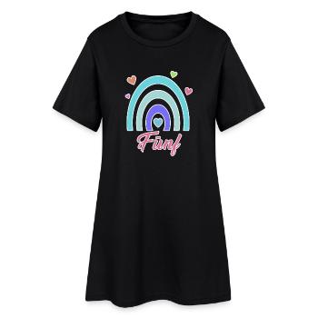 5. Geburtstag Regenbogen Vintage - Frauen T-Shirt-Kleid - Schwarz - Vorne