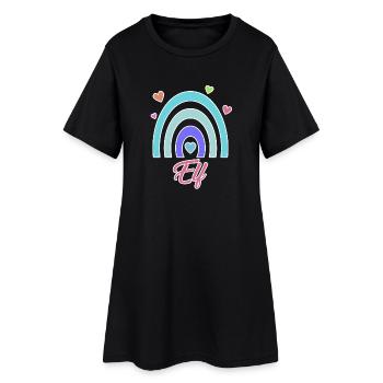 11. Geburtstag Regenbogen Vintage - Frauen T-Shirt-Kleid - Schwarz - Vorne