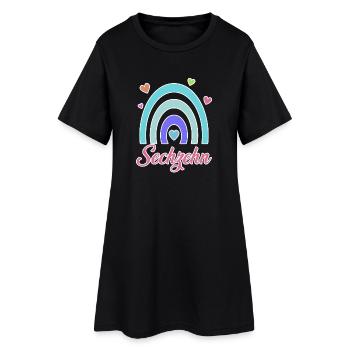 16. Geburtstag Regenbogen Vintage - Frauen T-Shirt-Kleid - Schwarz - Vorne