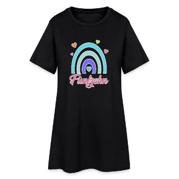 15. Geburtstag Regenbogen Vintage - Frauen T-Shirt-Kleid - Schwarz - Vorne