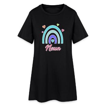 9. Geburtstag Regenbogen Vintage - Frauen T-Shirt-Kleid - Schwarz - Vorne