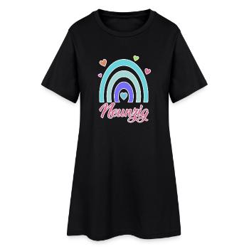 90. Geburtstag Regenbogen Vintage - Frauen T-Shirt-Kleid - Schwarz - Vorne