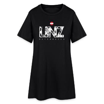 Linz Distressed City Text - Frauen T-Shirt-Kleid - Schwarz - Vorne