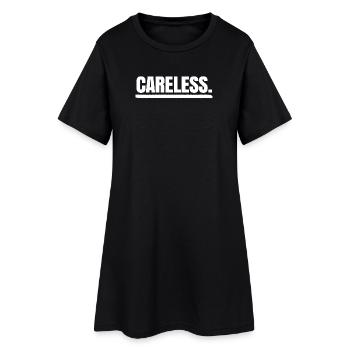 I don't care about indifferent statement Relax attitude - Women’s T-Shirt Dress - black - Front