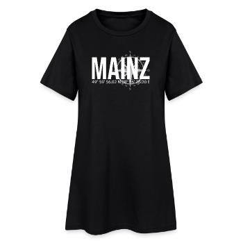 Koordinaten Mainz - Frauen T-Shirt-Kleid - Schwarz - Vorne