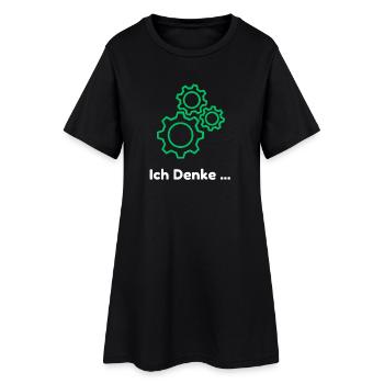 Denkende Zahnräder Design - Frauen T-Shirt-Kleid - Schwarz - Vorne