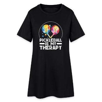 Le pickleball est ma thérapie - Robe T-shirt Femme - noir - Devant