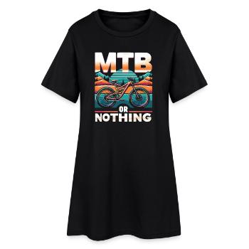 Design vibrant de coucher de soleil en VTT - Robe T-shirt Femme - noir - Devant
