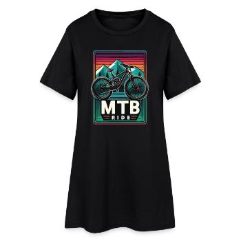 Mountain Bike MTB Ride Vintage Style - Women’s T-Shirt Dress - black - Front