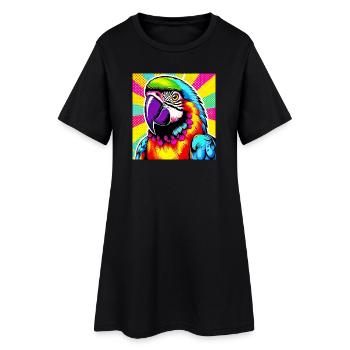 Parrot Pop Art - Women’s T-Shirt Dress - black - Front