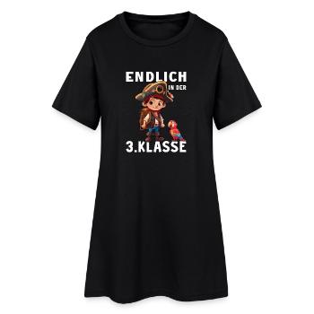 3 Klasse Piraten Papagei Pirat Drittklässler - Frauen T-Shirt-Kleid - Schwarz - Vorne