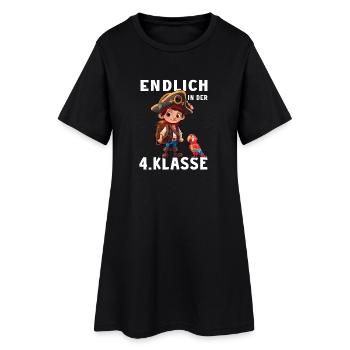 Pirat Papagei 4 Klasse Piraten Viertklässler - Frauen T-Shirt-Kleid - Schwarz - Vorne