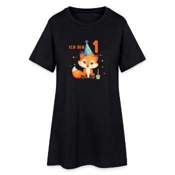 Fuchs 1.Geburtstag Füchse 1 Jahr Jungen Mädchen - Frauen T-Shirt-Kleid - Schwarz - Vorne