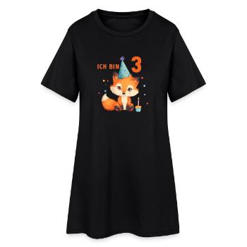 Fuchs 3 Geburtstag Füchse 3 Jahre Kinder - Frauen T-Shirt-Kleid - Schwarz - Vorne