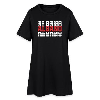 T-Shirt Albano T-Shirt Geschenkidee gestapelter Text - Frauen T-Shirt-Kleid - Schwarz - Vorne