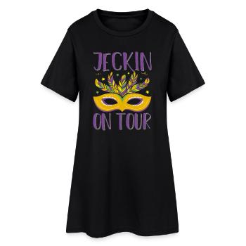 Jecken on Tour Maskenzauber Karneval - Frauen T-Shirt-Kleid - Schwarz - Vorne