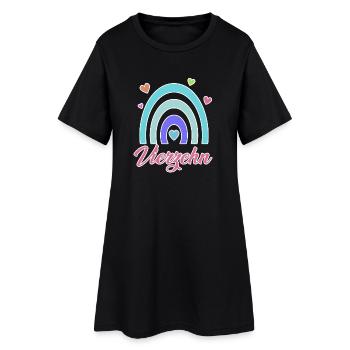 14. Geburtstag Regenbogen Vintage - Frauen T-Shirt-Kleid - Schwarz - Vorne