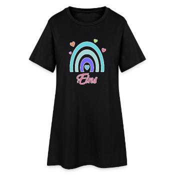 1. Geburtstag Regenbogen Baby Motiv - Frauen T-Shirt-Kleid - Schwarz - Vorne