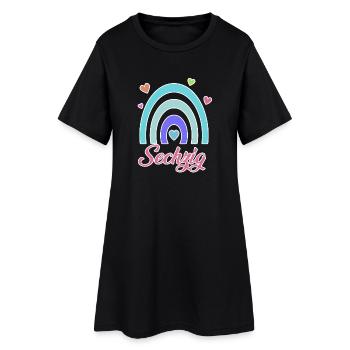 60. Geburtstag Regenbogen Vintage - Frauen T-Shirt-Kleid - Schwarz - Vorne