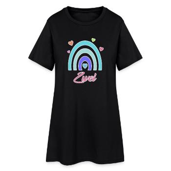 2. Geburtstag Regenbogen Vintage - Frauen T-Shirt-Kleid - Schwarz - Vorne