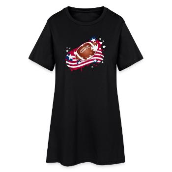 Motif de graffiti de football avec drapeau américain - Robe T-shirt Femme - noir - Devant
