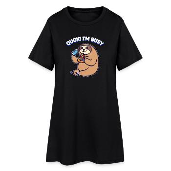 I don't care about relax indifferent statement attitude - Women’s T-Shirt Dress - black - Front