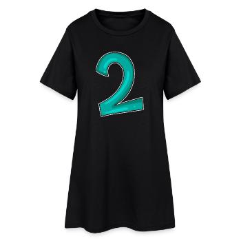 2 - Number - Number Two - Women’s T-Shirt Dress - black - Front