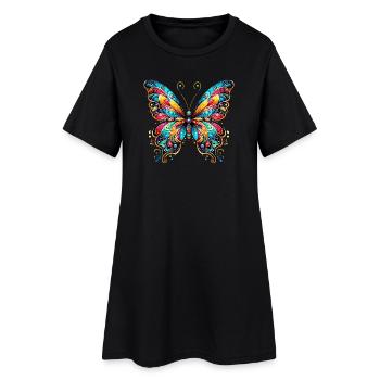 Papillon - Robe T-shirt Femme - noir - Devant