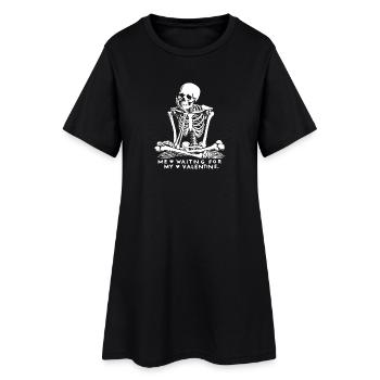 moi en attente de ma Saint-Valentin - Saint-Valentin laide célibataire - Robe T-shirt Femme - noir - Devant