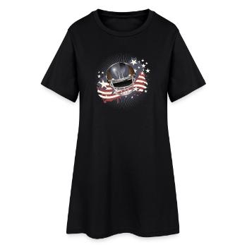 Football Helm mit USA Flagge in Vintage Farben - Frauen T-Shirt-Kleid - Schwarz - Vorne