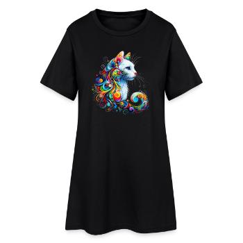 Chat - Robe T-shirt Femme - noir - Devant