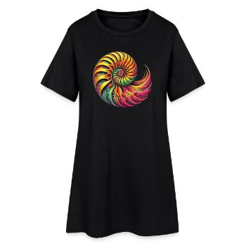 Coquille de Nautilus - Robe T-shirt Femme - noir - Devant