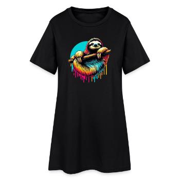 Paresse - Robe T-shirt Femme - noir - Devant