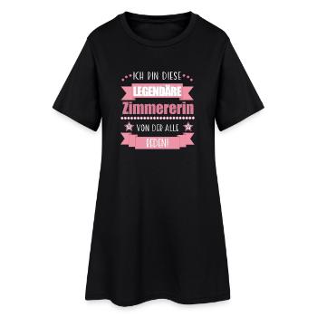Lustiger Spruch für Zimmererin – Geschenkidee - Frauen T-Shirt-Kleid - Schwarz - Vorne
