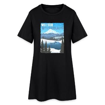 Winter Wonderland - public domain modificated - Women’s T-Shirt Dress - black - Front