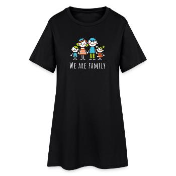 Nous sommes Famille Père Mère Enfants Amour, Fête des Mères - Robe T-shirt Femme - noir - Devant